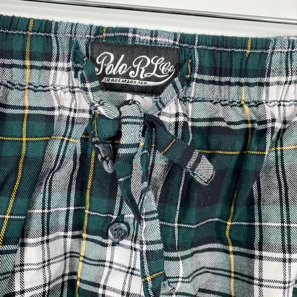 Polo Ralph Lauren Pajama Pants Mens XL Green‎ Plaid Sleepwear Drawstring Lounge
